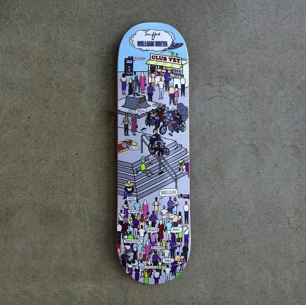 Gesigneerd William Boeva Skate Deck